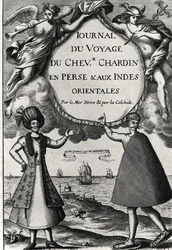 Page de garde du Journal des Voyages du Chevalier Chardin, 1686